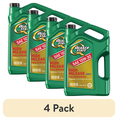 (2 pack) Quaker State Full Synthetic High Mileage 10W-30 Motor Oil, 5 Quart
