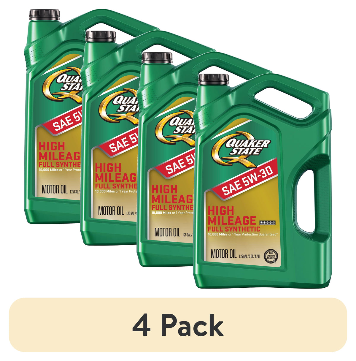 Quaker State Full Synthetic High Mileage 5W-30 Motor Oil, 5 Quart