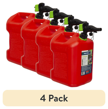 (2 pack) Scepter 5 Gallon Capacity Smart Control Dual Handle Gas Can, FSCG571EOC, Red Fuel Container