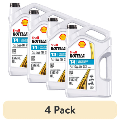 (2 pack) Shell Rotella T4 Triple Protection 15W-40 Diesel Engine Oil, 1 Gallon