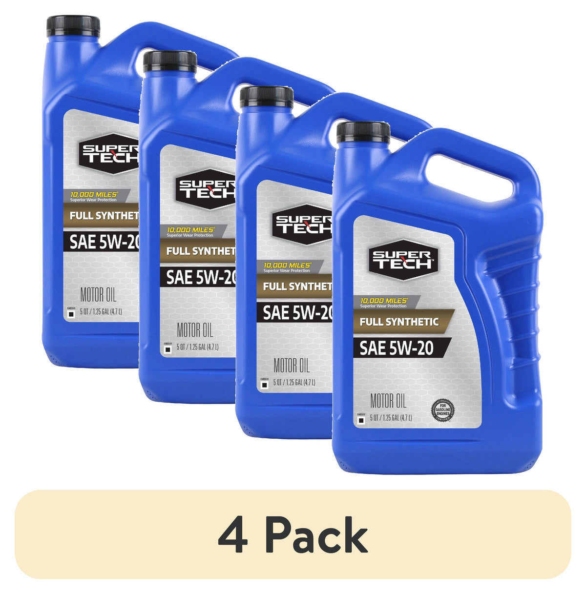 (2 pack) Super Tech Full Synthetic SAE 5W-20 Motor Oil, 5 Quarts