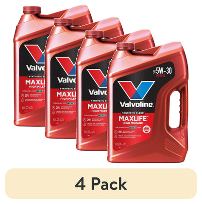 (2 pack) Valvoline MaxLife High Mileage 5W-30 Synthetic Blend Motor Oil 5 Quart
