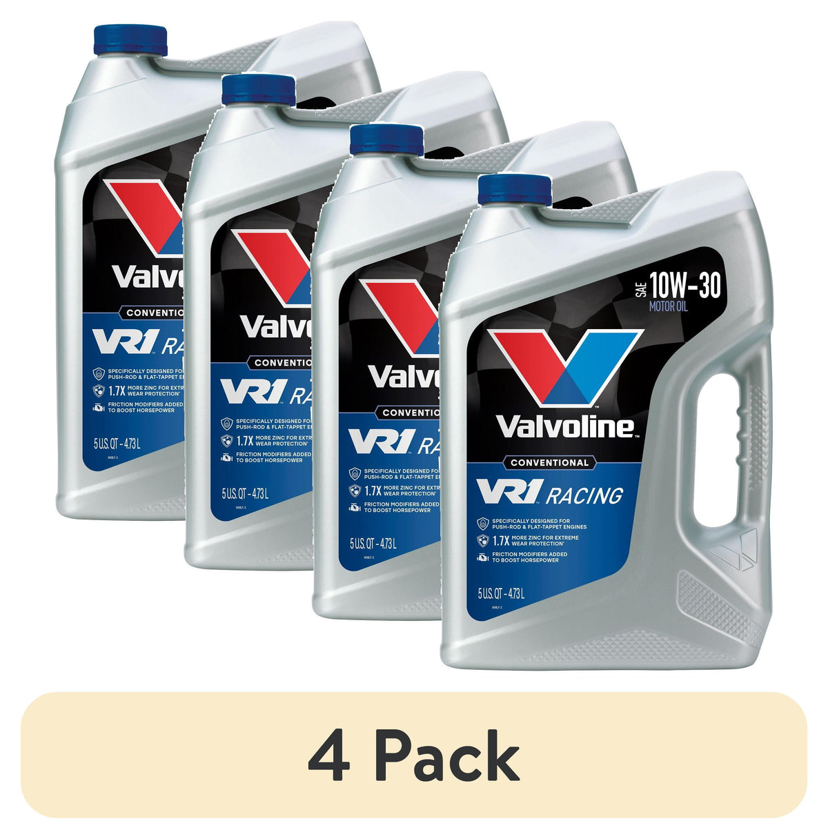(2 pack) Valvoline VR1 Racing 10W-30 Motor Oil 5 QT