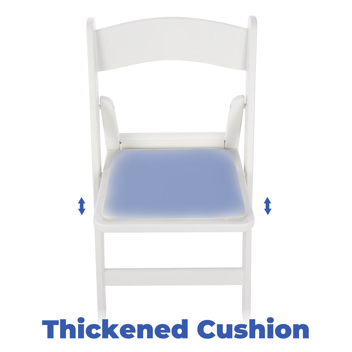 Mainstays Banquet Padded Resin Folding Chair, White, Set of 2