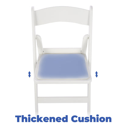 Mainstays Banquet Padded Resin Folding Chair, White, Set of 2
