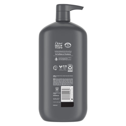 (4 pack) Dove Men+Care Body And Face Scrub Body Wash For Men Charcoal + Clay With 24-Hour Nourishing Micromoisture Technology, 30 fl oz