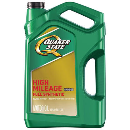 (2 pack) Quaker State Full Synthetic High Mileage 10W-30 Motor Oil, 5 Quart