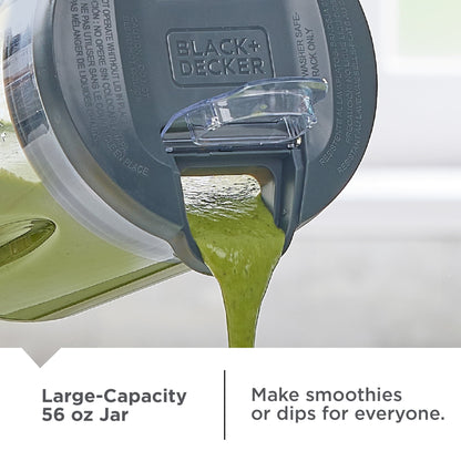 BLACK+DECKER Ice Crush Blender, 56 oz Plastic Jar, 700W, 6-Tip Blade, 8 Speeds + Pulse
