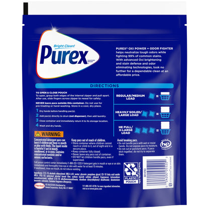 (4 pack) Purex Oxi Power + Odor Fighter Laundry Detergent Pacs, 56 ct
