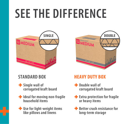 (25 pack) Pen+Gear Medium Moving Box, 22 in. L x 13 in. W x 15 in. H, Kraft