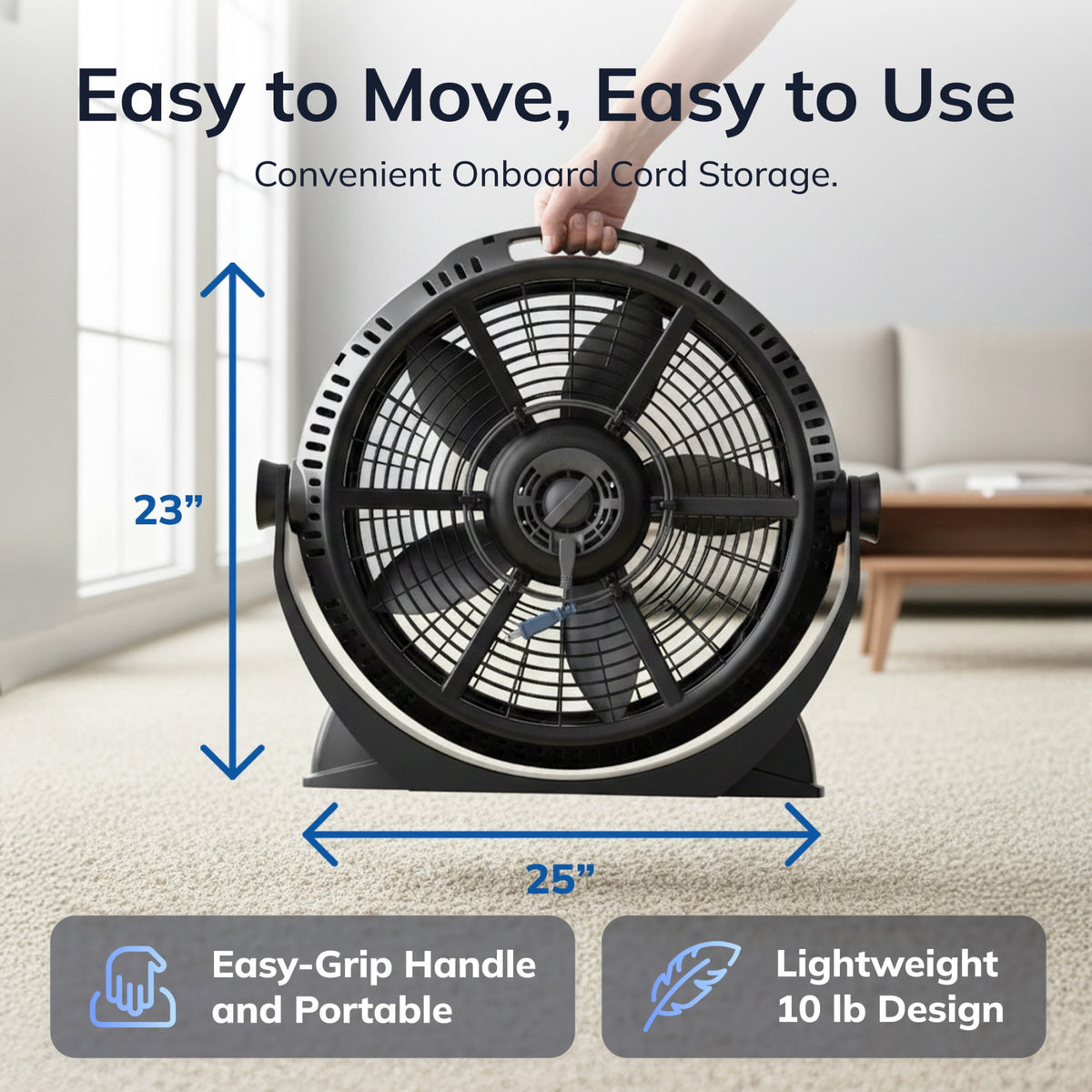 Lasko Wind Machine 20" 3-Speed Pivoting Head Air Circulator Fan A20305