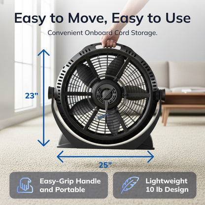 Lasko Wind Machine 20" 3-Speed Pivoting Head Air Circulator Fan A20305