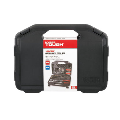 Hyper Tough 145-Piece Mechanics Tool Set, 1/4, 3/8 & 1/2-inch Drive (SAE & mm)