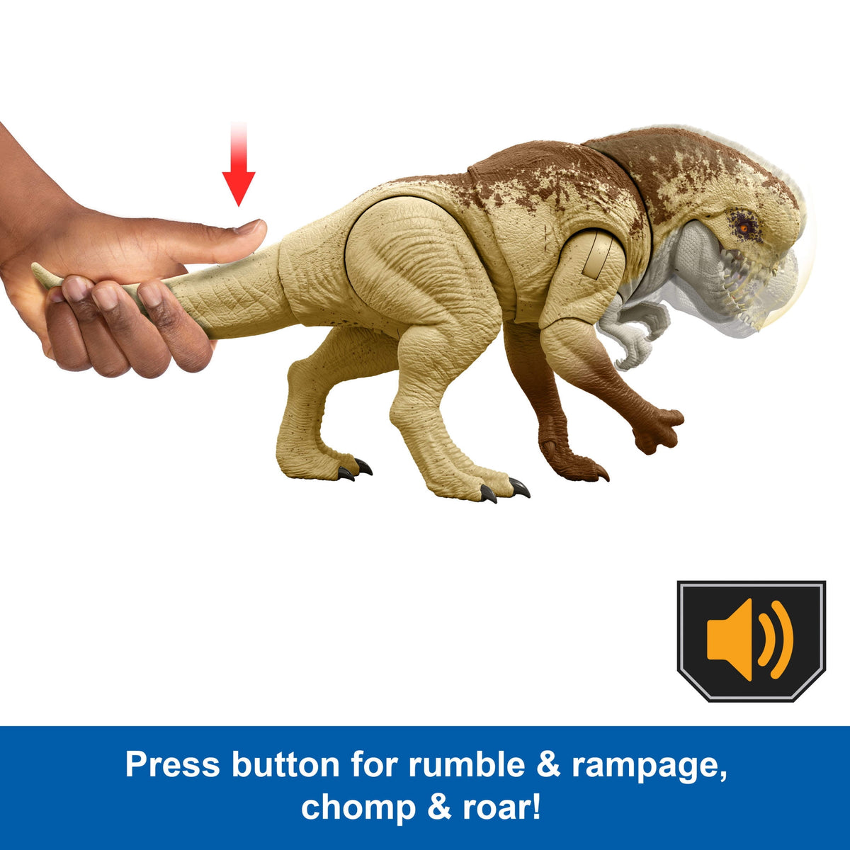 Jurassic World Rebirth Distortus Rex, Drex Action Figure, 22 Inch Rumble N Rampage Dinosaur Toy