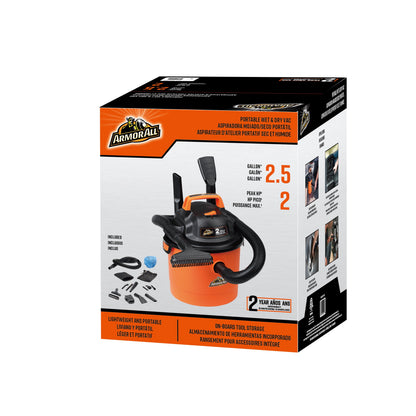 Armor All 2.5 Gallon 2 Peak HP Wet Dry Vacuum,VOM205P 0901
