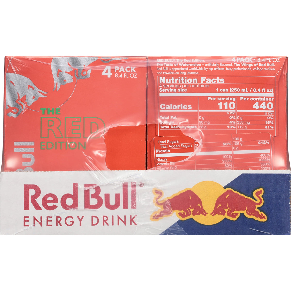 Red Bull Red Edition Watermelon Energy Drink, 8.4 fl. oz., 6 Packs of 4 Cans