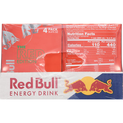 Red Bull Red Edition Watermelon Energy Drink, 8.4 fl. oz., 6 Packs of 4 Cans