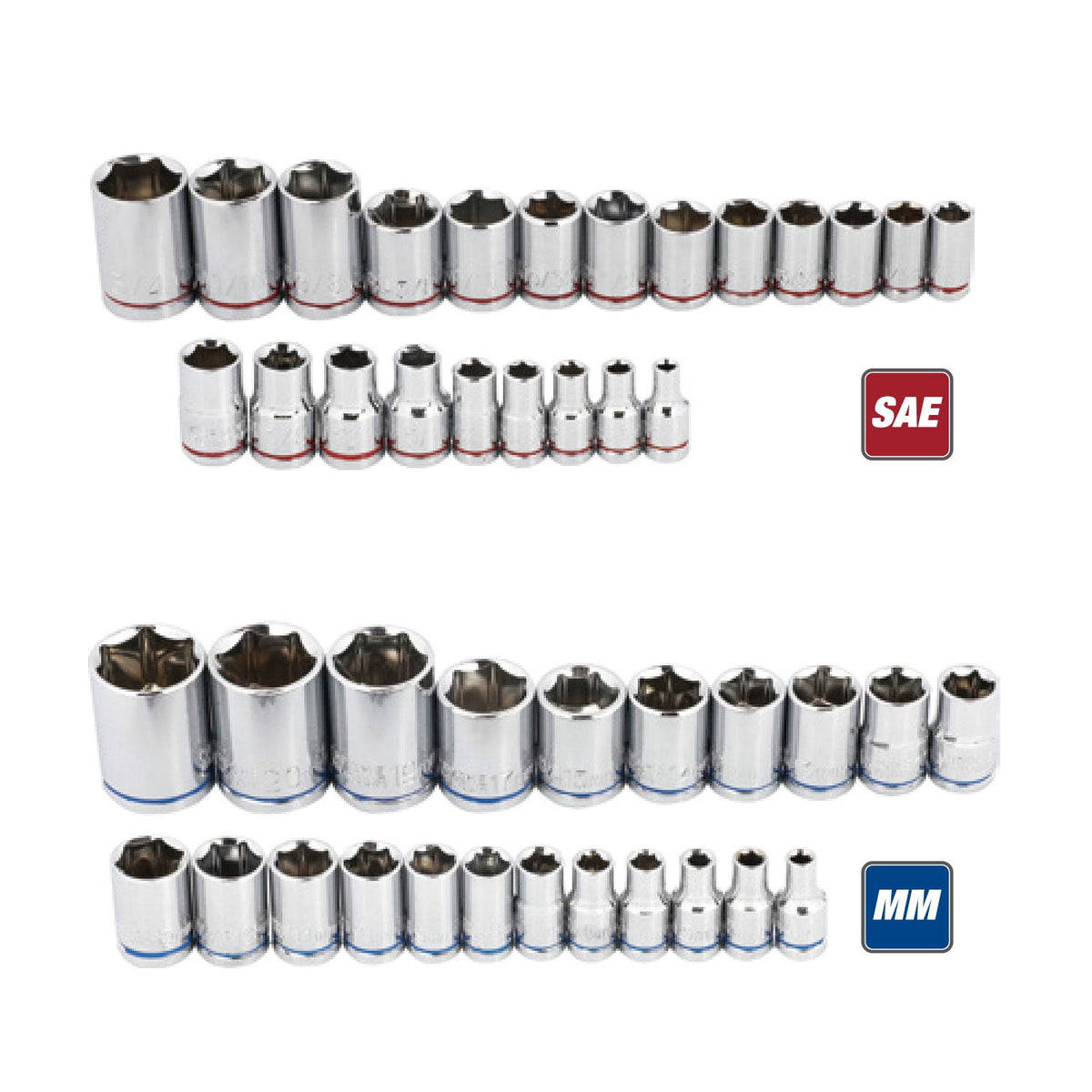 Hyper Tough 145-Piece Mechanics Tool Set, 1/4, 3/8 & 1/2-inch Drive (SAE & mm)