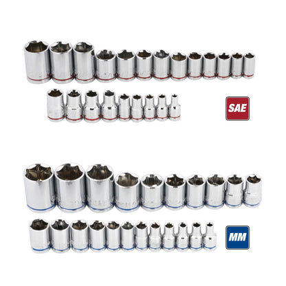 Hyper Tough 145-Piece Mechanics Tool Set, 1/4, 3/8 & 1/2-inch Drive (SAE & mm)