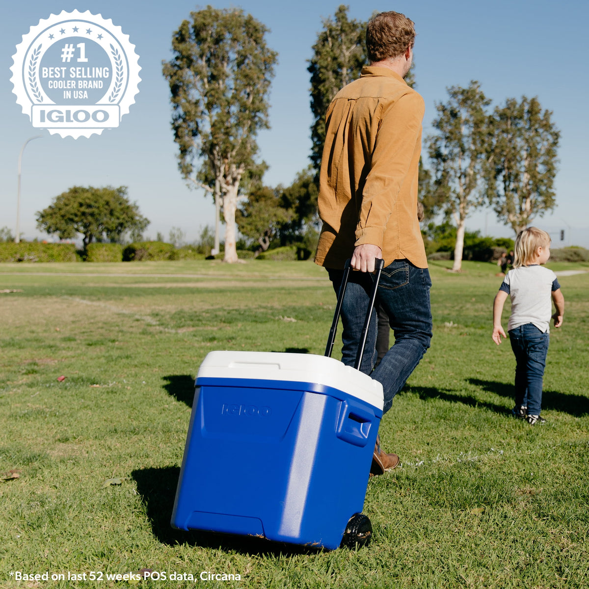 Igloo 60 QT Laguna Ice Chest Cooler with Wheels, Blue