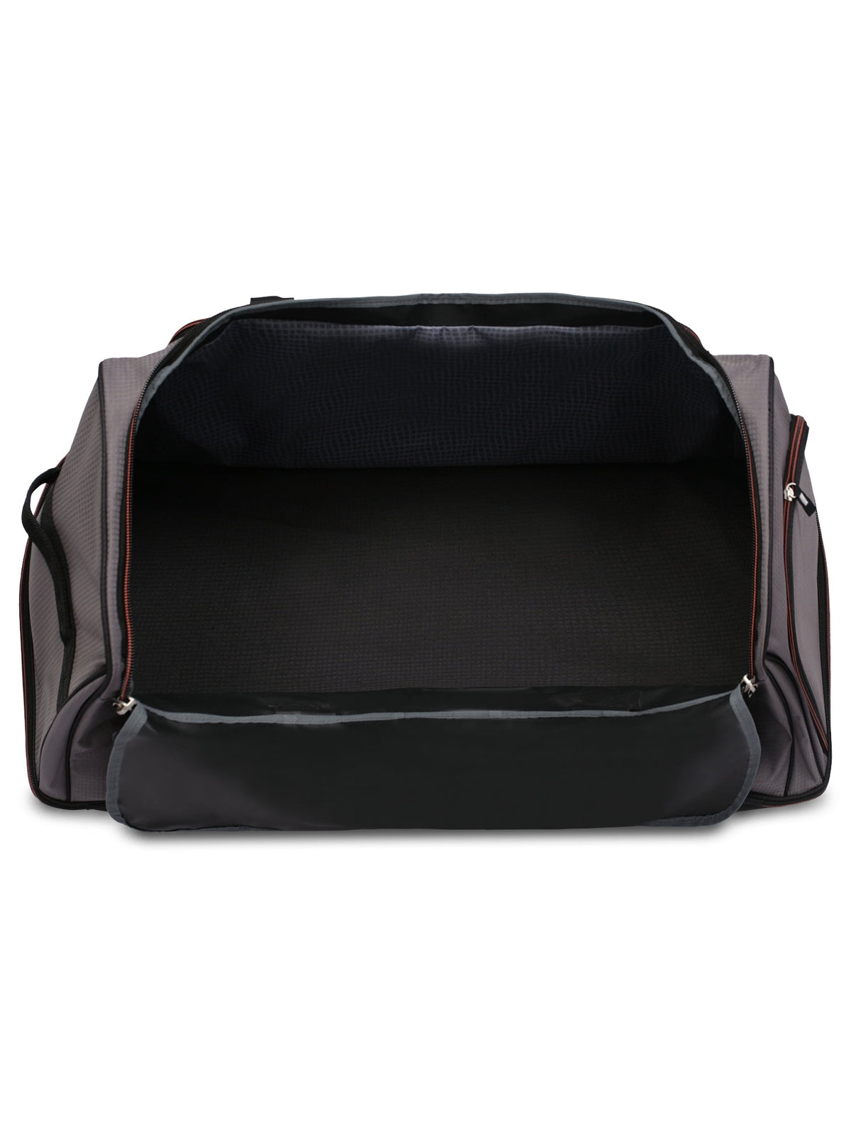 Protege 30 in Rolling Drop-Bottom Carry On Duffel Bag for Travel, Black and Gray