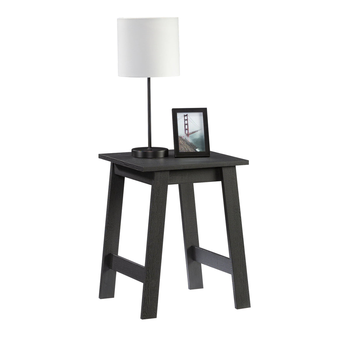 (2 pack) Mainstays Small Square Side Table, Black Finish
