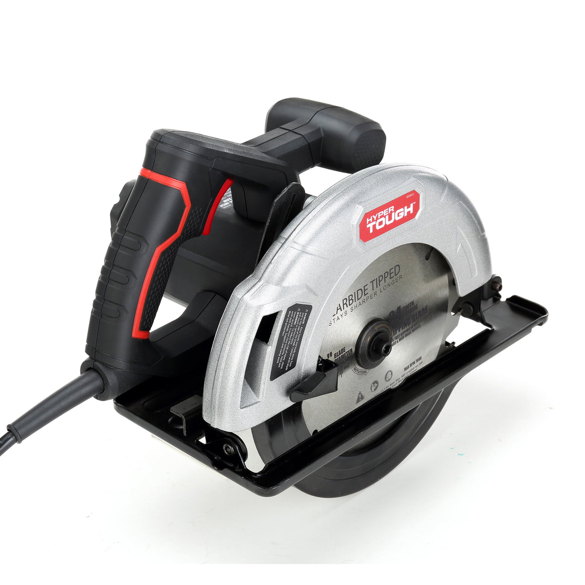 Hyper Tough 12 Amp 7-1/4 in Corded Circular Saw with Steel Shoe and Adjustable Bevel