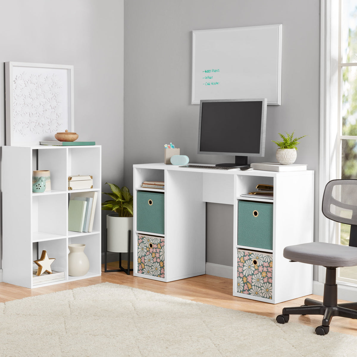 Mainstays 6 Cube Storage Organizer, White