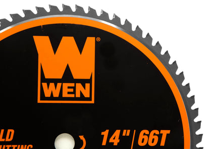 WEN 14-Inch 66-Tooth Carbide-Tipped Professional Metal Saw Blade for Mild Steel Cutting, BL1466