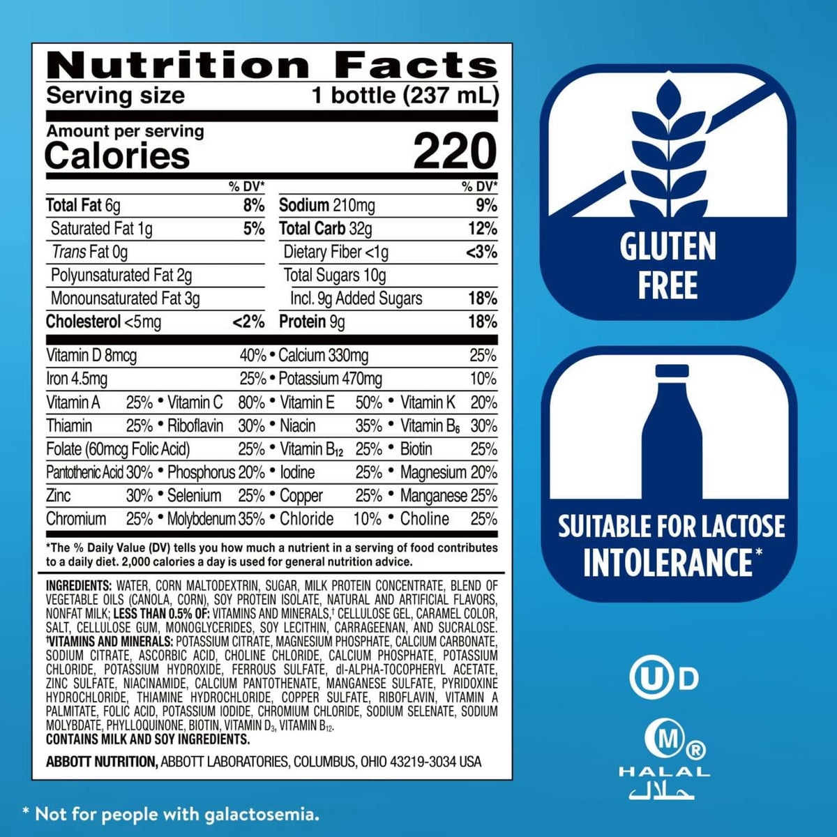 Ensure Original Nutrition Shake, 9g Protein, Coffee Latte, 8 fl oz - 24 Pack