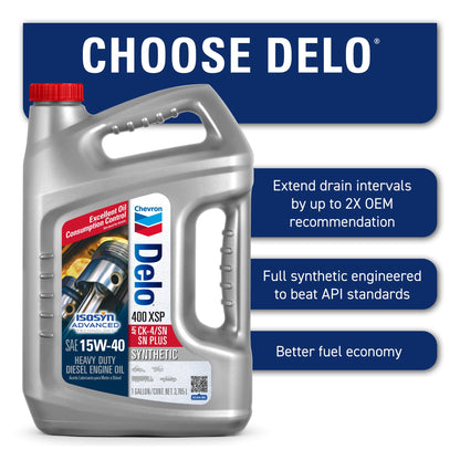 Chevron Delo XSP 15W-40 Heavy Duty Synthetic Diesel Motor Oil, 1 Gallon