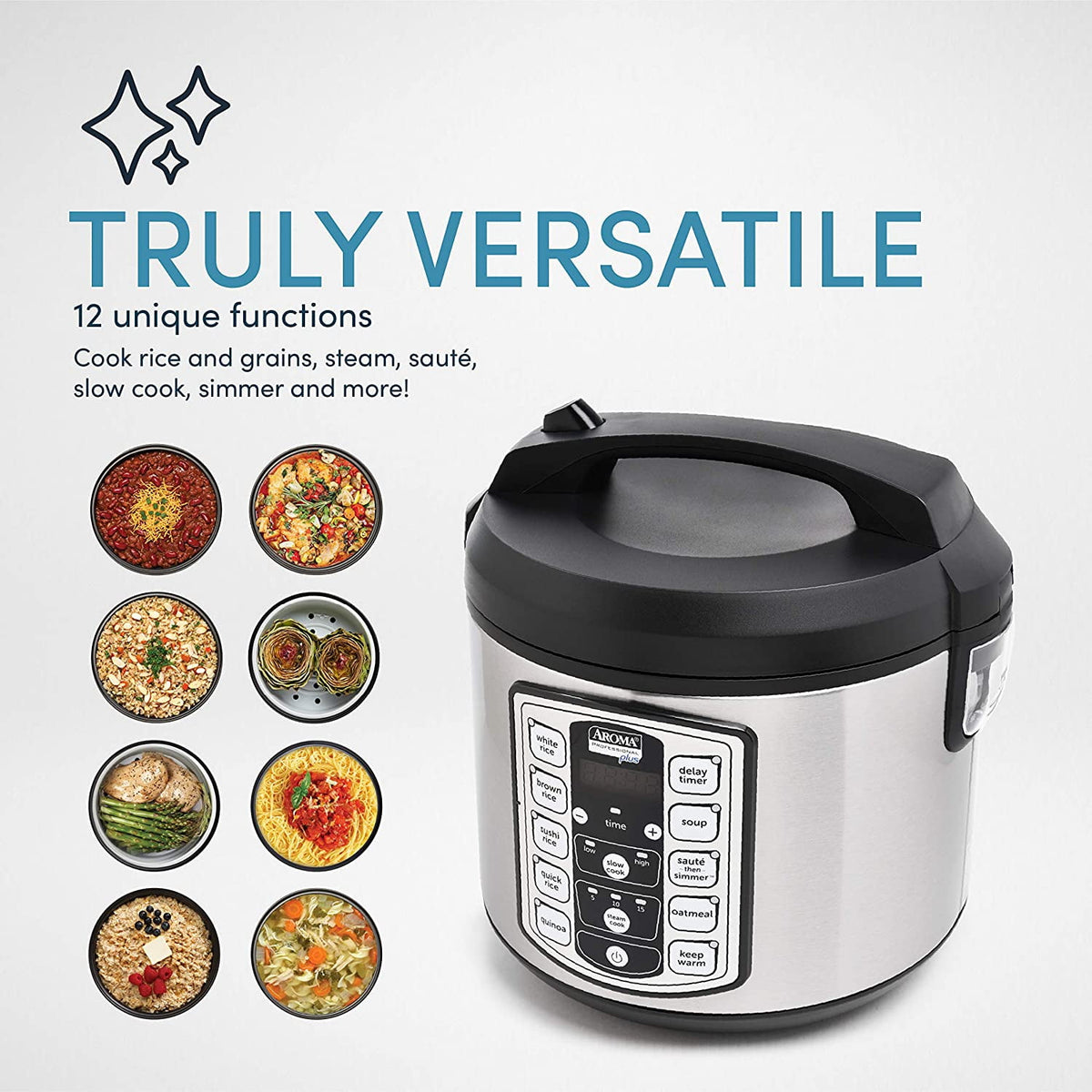AROMA® Professional 20-Cup (Cooked) / 5Qt. Digital Rice & Grain Multicooker, New, ARC-5000SB