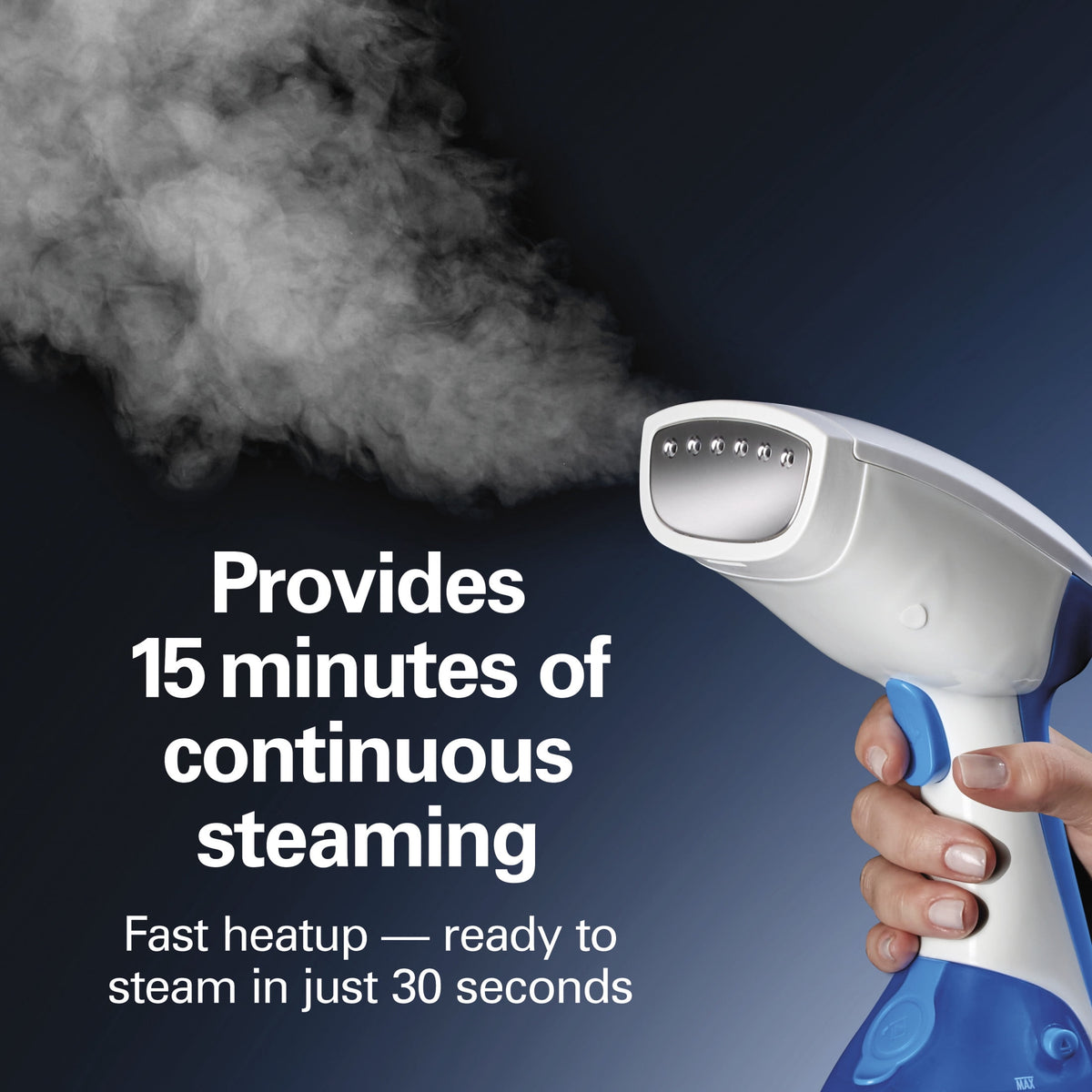 Hamilton Beach Handheld Clothes Steamer, 1000 W 8.5 fl oz Clothing Steamer, 30-Second Heat Up, 15 Minutes of Steam