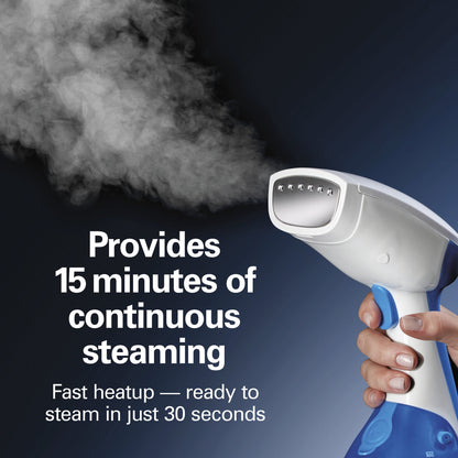 Hamilton Beach Handheld Clothes Steamer, 1000 W 8.5 fl oz Clothing Steamer, 30-Second Heat Up, 15 Minutes of Steam