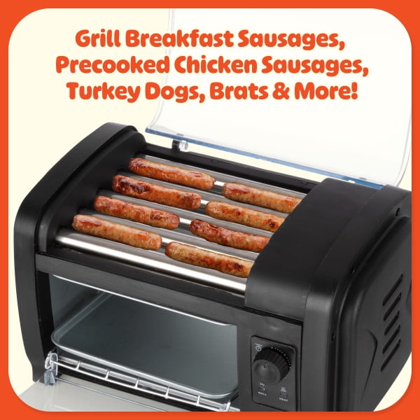 Great Northern Popcorn Hot Dog Toaster - Hot Dog Roller with Bun Warmer