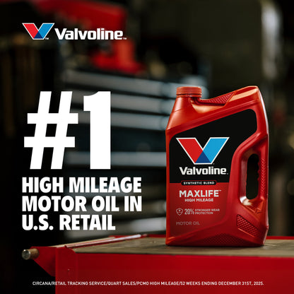 (2 pack) Valvoline MaxLife High Mileage 20W-50 Synthetic Blend Motor Oil 5 Quart