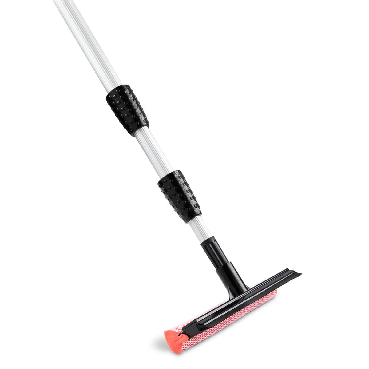 Libman Black and Red Telescopic Window Washer Squeegee and Sponge Combination Assembled Height 96"