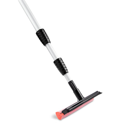 Libman Black and Red Telescopic Window Washer Squeegee and Sponge Combination Assembled Height 96"