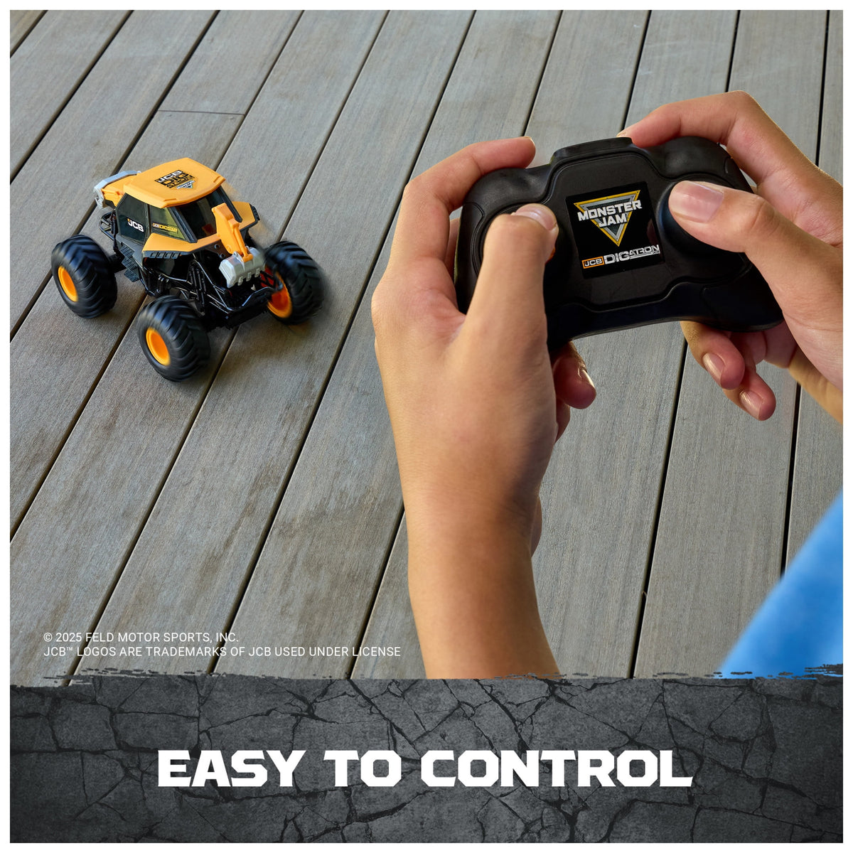 Monster Jam JCB Digatron Remote Control Vehicle with Lights, 1:15 Scale (Walmart Exclusive)