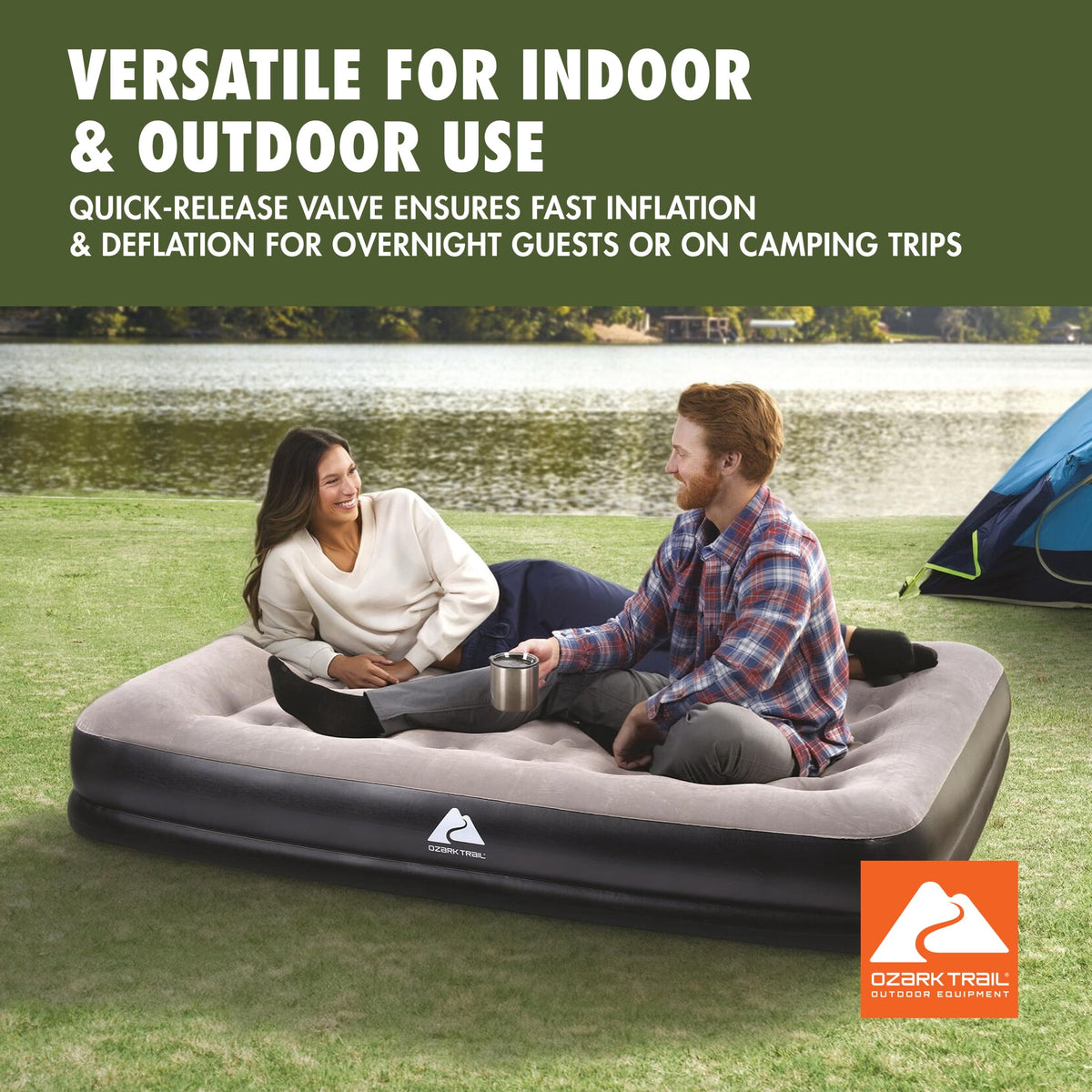 Ozark Trail 13 in Full Air Mattress with Built-In USB Pump