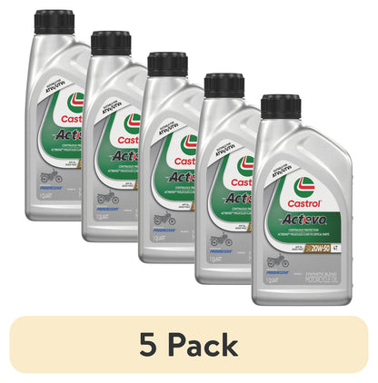 (6 pack) Castrol Actevo 4T 20W-50 Part Synthetic Motorcycle Oil, 1 Quart RFID