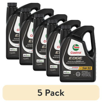 Castrol EDGE 5W-30 Advanced Full Synthetic Motor Oil, 5 Quarts RFID