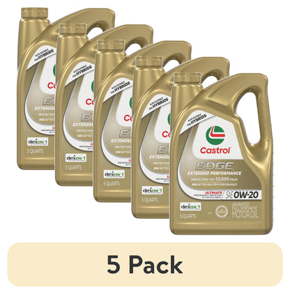 Castrol EDGE Extended Performance 0W-20 Advanced Full Synthetic Motor Oil, 5 Quarts
