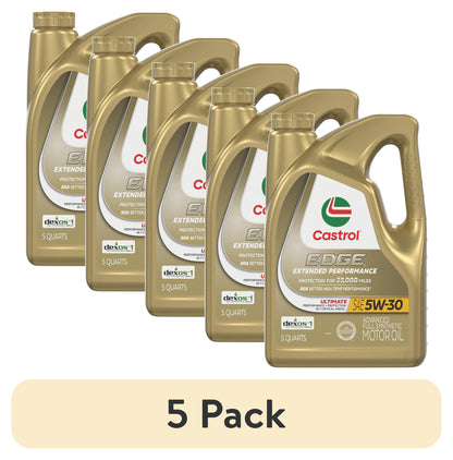 Castrol EDGE Extended Performance 5W-30 Advanced Full Synthetic Motor Oil, 5 Quarts
