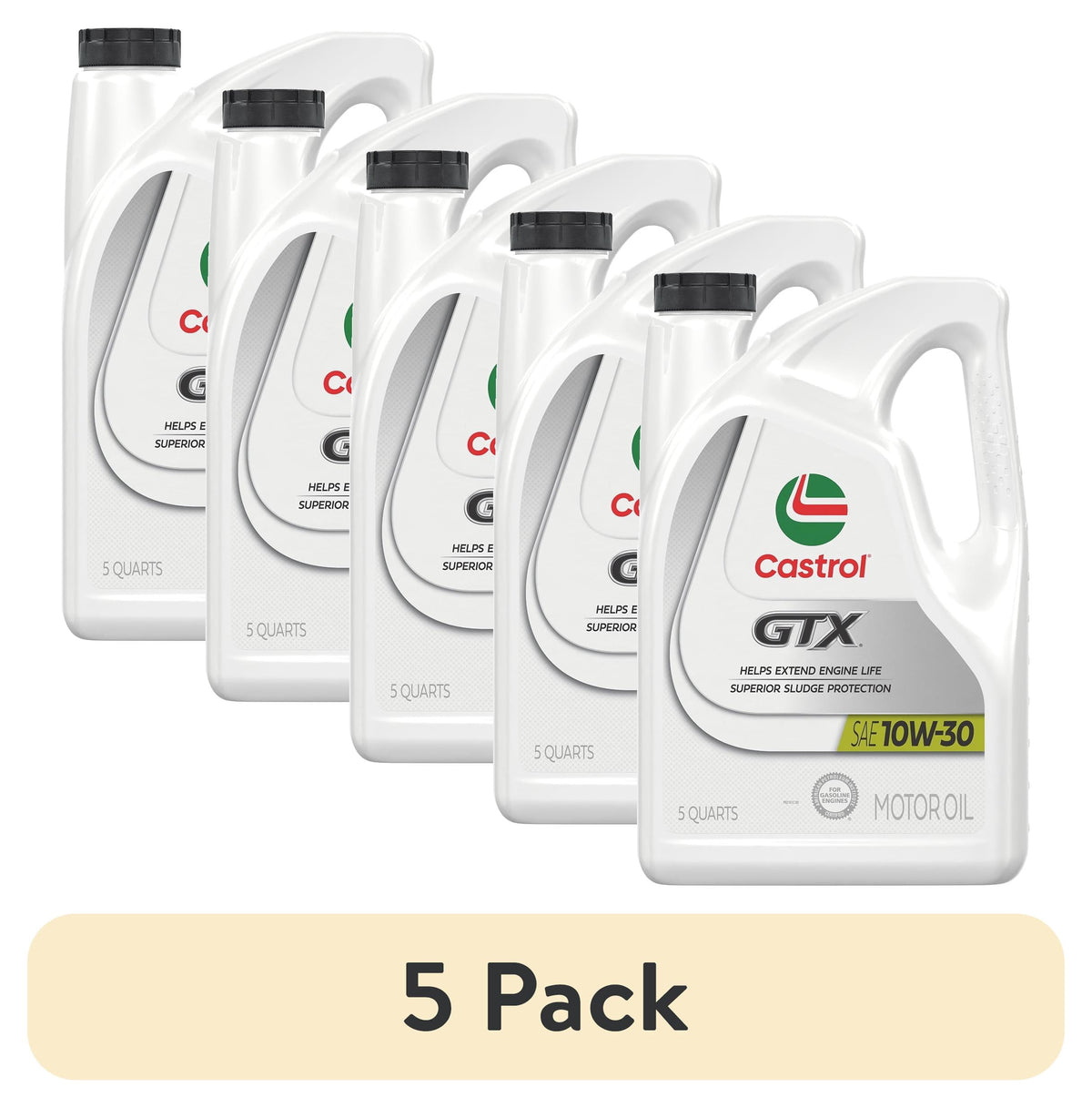(2 pack) Castrol GTX 10W-30 Conventional Motor Oil, 5 Quarts