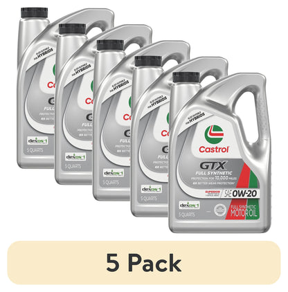 (2 pack) Castrol GTX Full Synthetic 0W-20 Motor Oil, 5 Quarts
