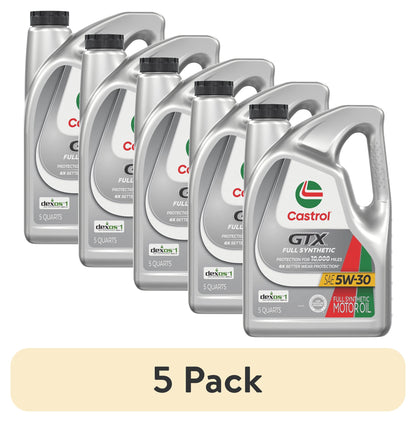 (2 pack) Castrol GTX Full Synthetic 5W-30 Motor Oil, 5 Quarts (RFID)
