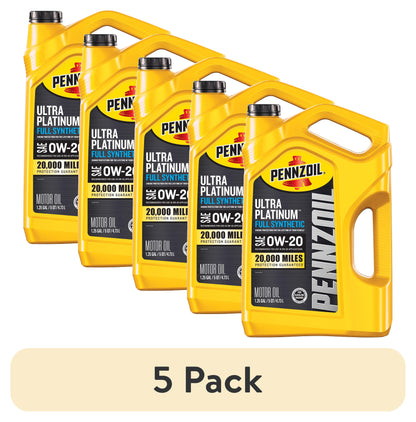Pennzoil Ultra Platinum Full Synthetic 0W-20 Motor Oil, 5 Quart