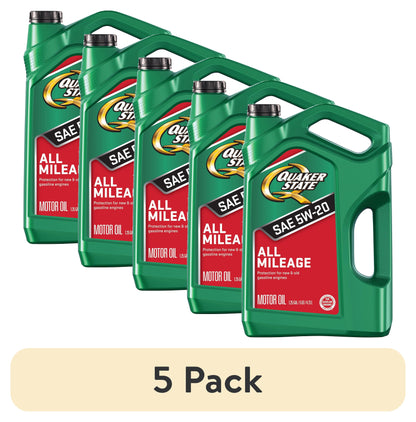 (2 pack) Quaker State All Mileage 5W-20 Motor Oil, 5 Quart