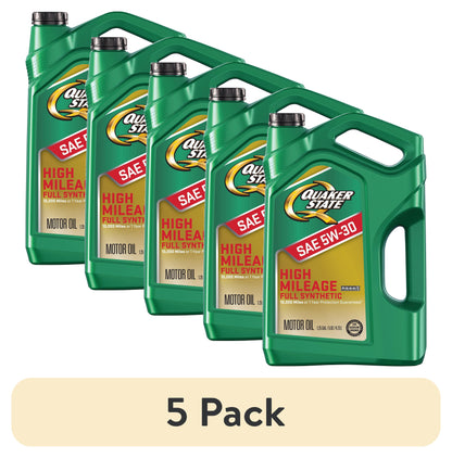 Quaker State Full Synthetic High Mileage 5W-30 Motor Oil, 5 Quart